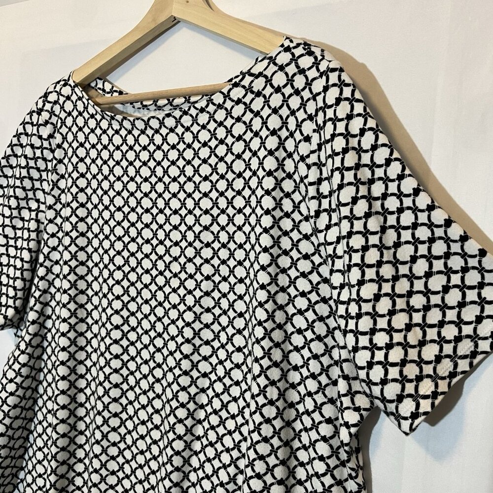 Charter Club Women’s Pima Cotton Top Plus Size 3X Short Sleeves Black/White - Picture 5 of 6